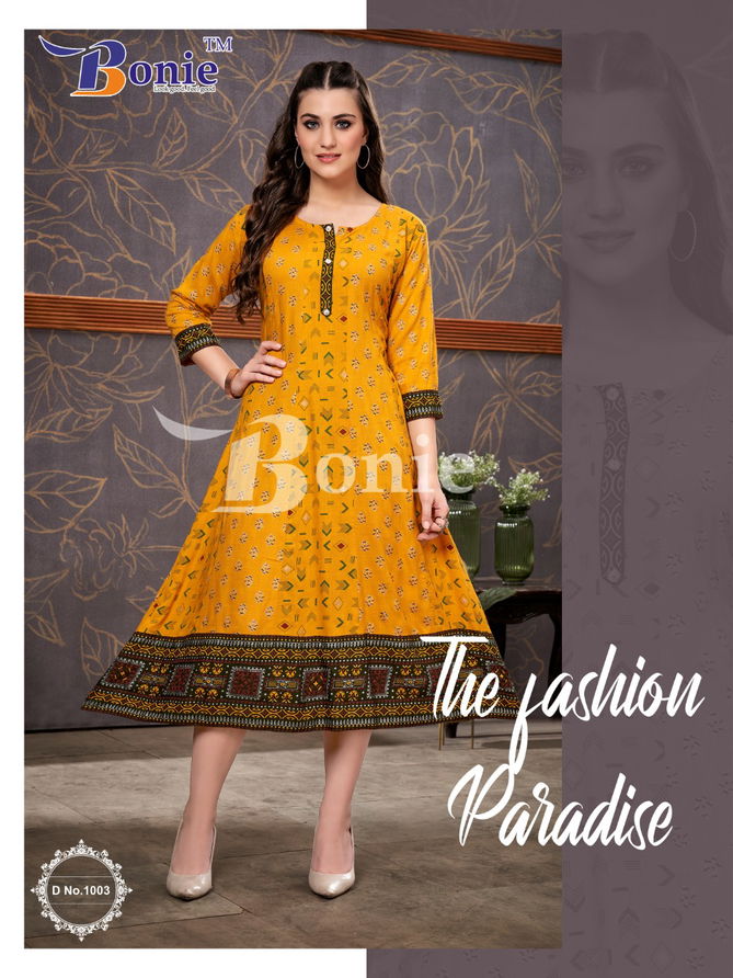 Bonie Suhana Exclusive Designer Wear Wholesale Printed Kurtis Catalog